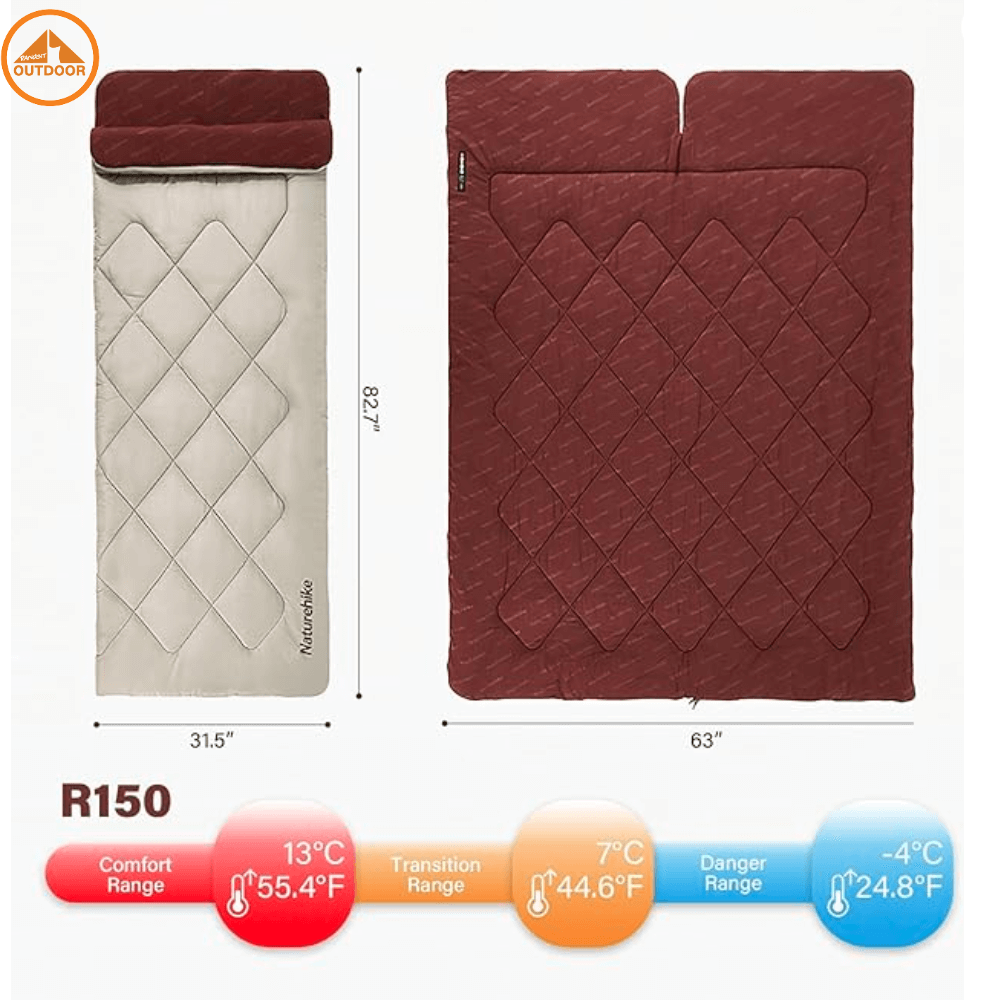 ถุงนอน Naturehike รุ่น R150 สีครีม-น้ำตาล