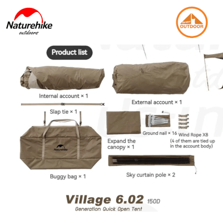 เต้นท์แค้มป์ปิ้งอัตโนมัติ Naturehike Village 6.02 _2