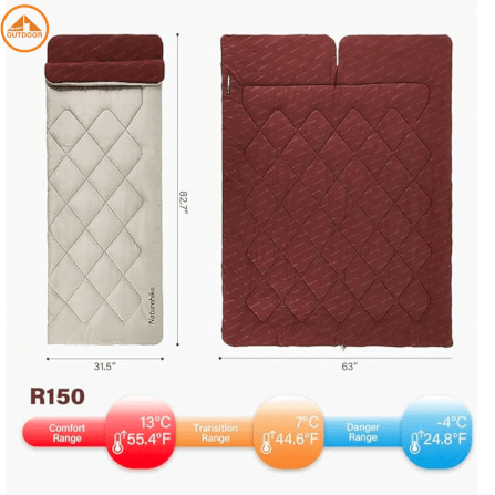 ถุงนอน Naturehike รุ่น R150 สีครีม-น้ำตาล_3