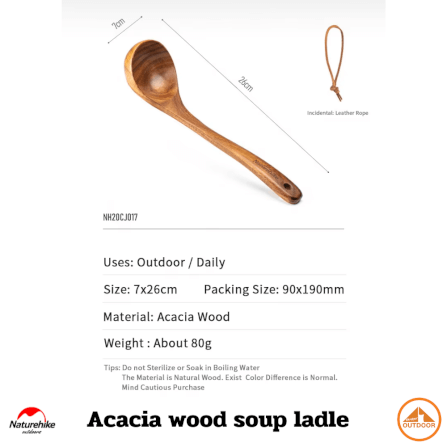 ช้อนตักซุป naturehike acacia wood soup ladle_3