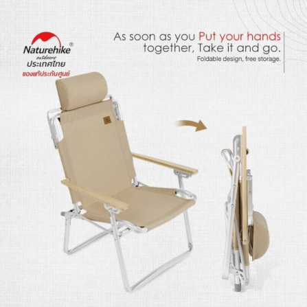 เก้าอี้พับแค้มป์ปิ้งปรับเอนได้ 3 ระดับ Naturehike TY11 Outdoor Adjustable Pillow Chair _4