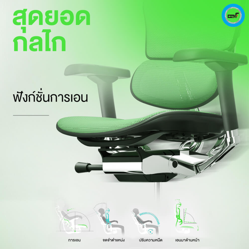 เก้าอี้เพื่อสุขภาพ DF PROCHAIR รุ่น Ergo Elite Pro สีน้ำเงิน