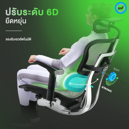 เก้าอี้เพื่อสุขภาพ DF PROCHAIR รุ่น Ergo Elite Pro สีน้ำเงิน_7