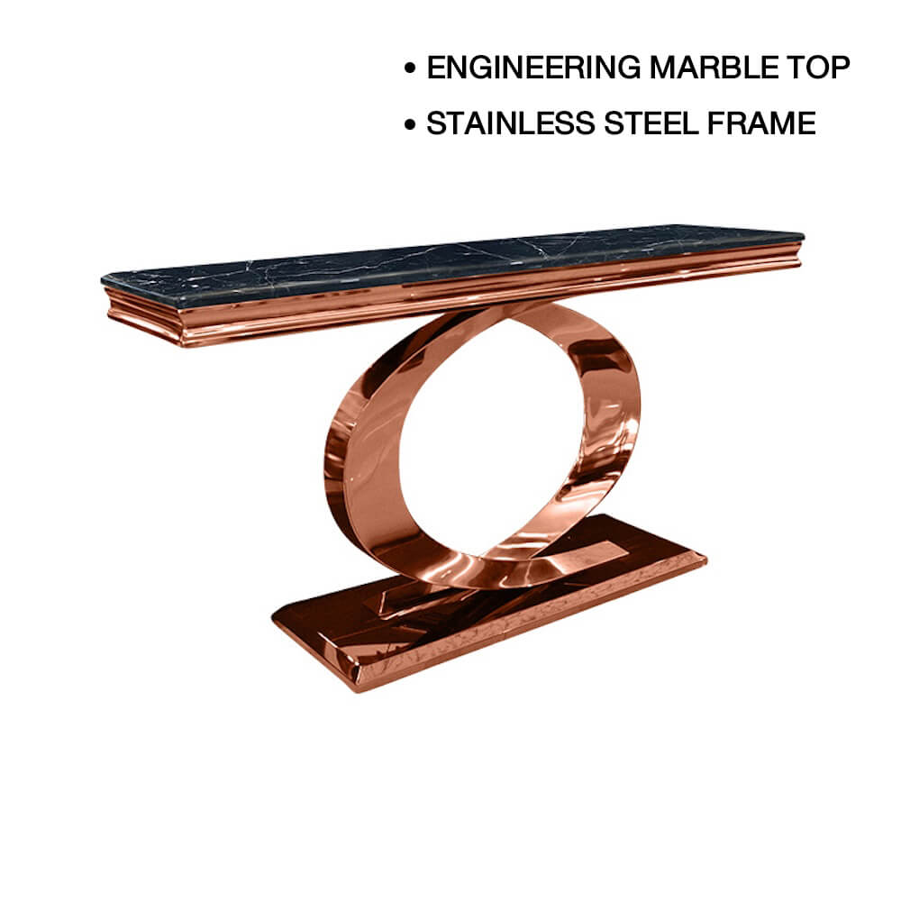 โต๊ะคอนโซล CHIC REPUBLIC รุ่น MENDIOLA-RG/140 MARBLE สีดำ_0