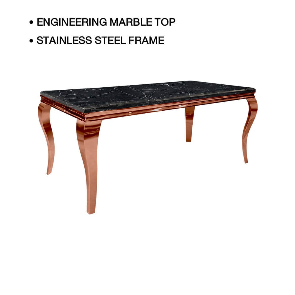 โต๊ะอาหาร CHIC REPUBLIC รุ่น SANTIAGO-RG/180 MARBLE สีดำ_0