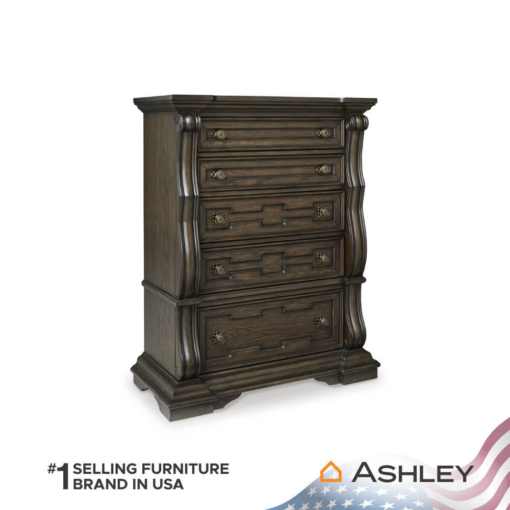 ตู้ลิ้นชัก 5 ลิ้นชัก ASHLEY FURNITURE HOMESTORE รุ่น MAYLEE/110 สีน้ำตาลเข้ม