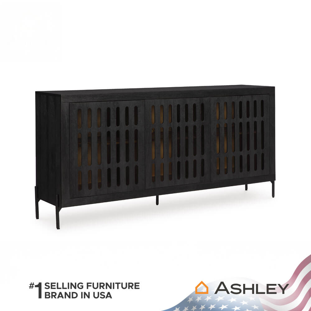 ตู้เตี้ยบานเปิด ASHLEY FURNITURE HOMESTORE รุ่น VALLISBURG/162 สีดำ