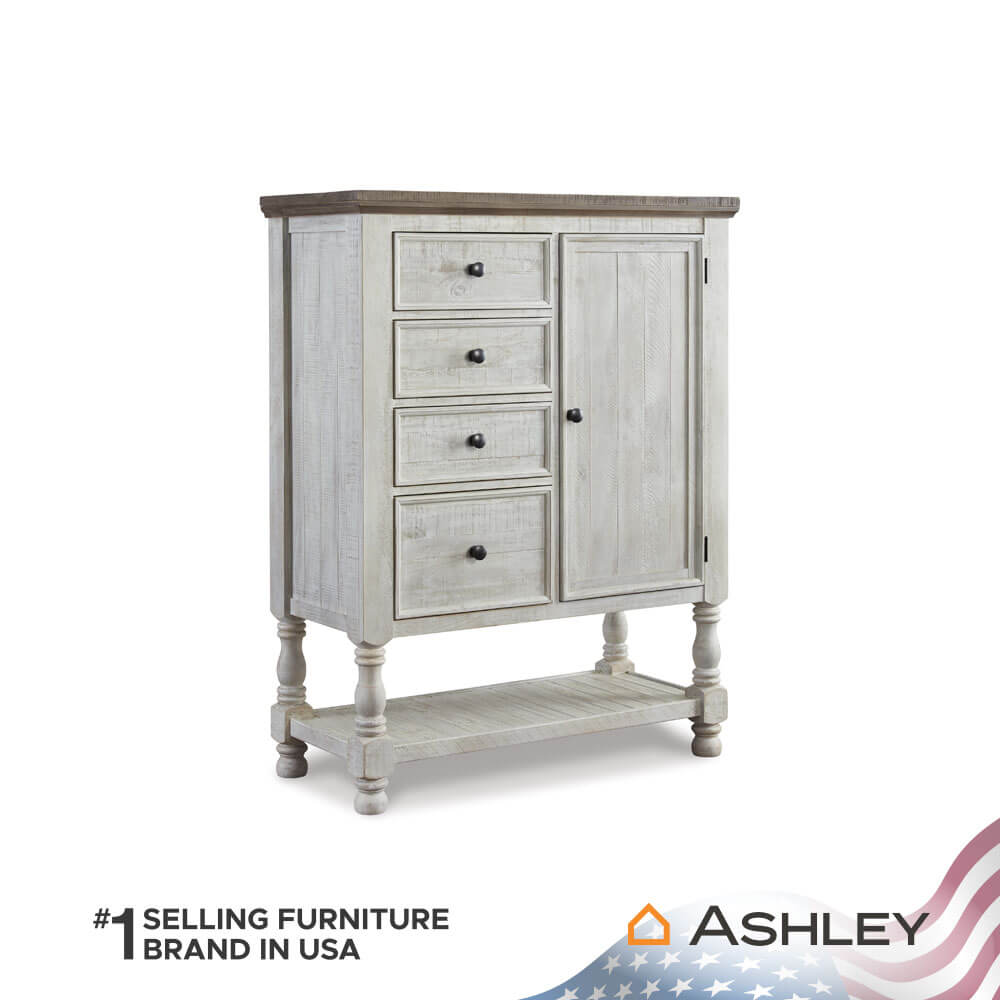ตู้เตี้ยบานผสม ASHLEY FURNITURE HOMESTORE รุ่น HAVALANCE/113 สีขาววินเทจ