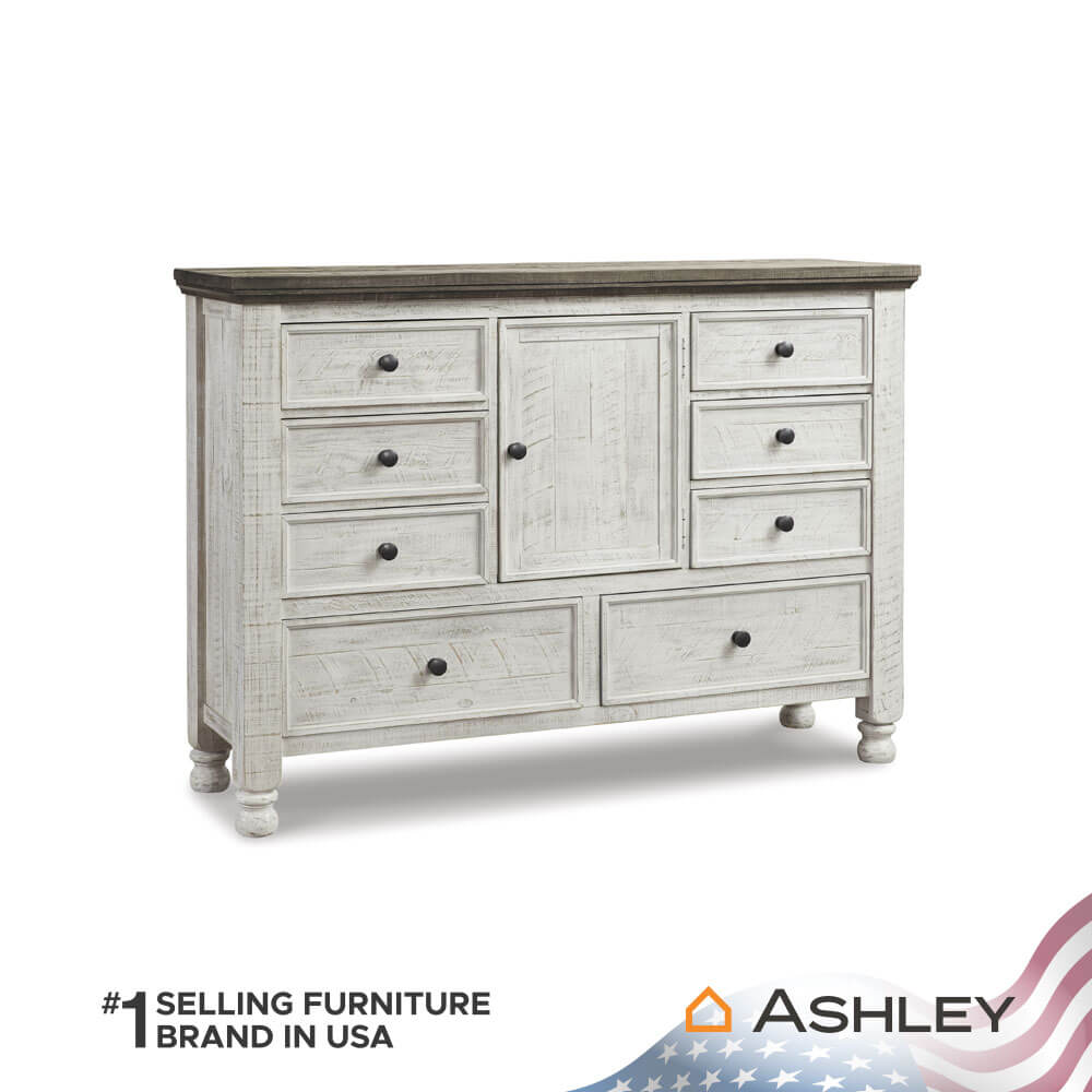 ตู้ลิ้นชัก 8 ลิ้นชัก 1 บานเปิด ASHLEY FURNITURE HOMESTORE รุ่น HAVALANCE/157 สีขาววินเทจ_0