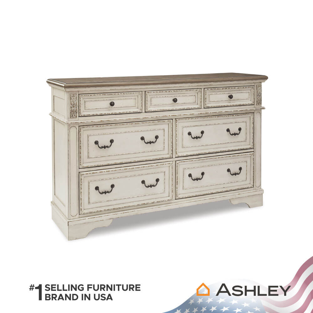 ตู้ลิ้นชัก 7 ลิ้นชัก ASHLEY FURNITURE HOMESTORE รุ่น REALYN/162 สีขาววินเทจ