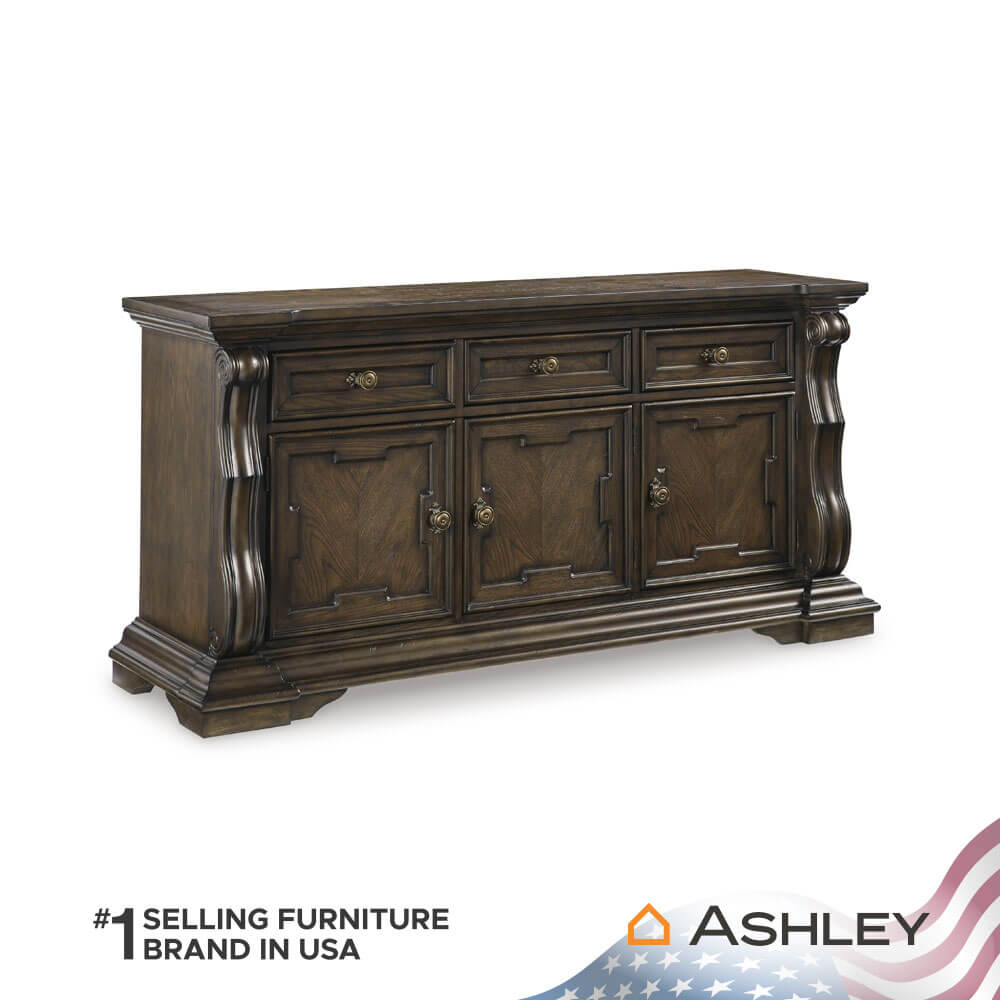 ตู้เตี้ยบานผสม ASHLEY FURNITURE HOMESTORE รุ่น MAYLEE/181 สีน้ำตาลเข้ม