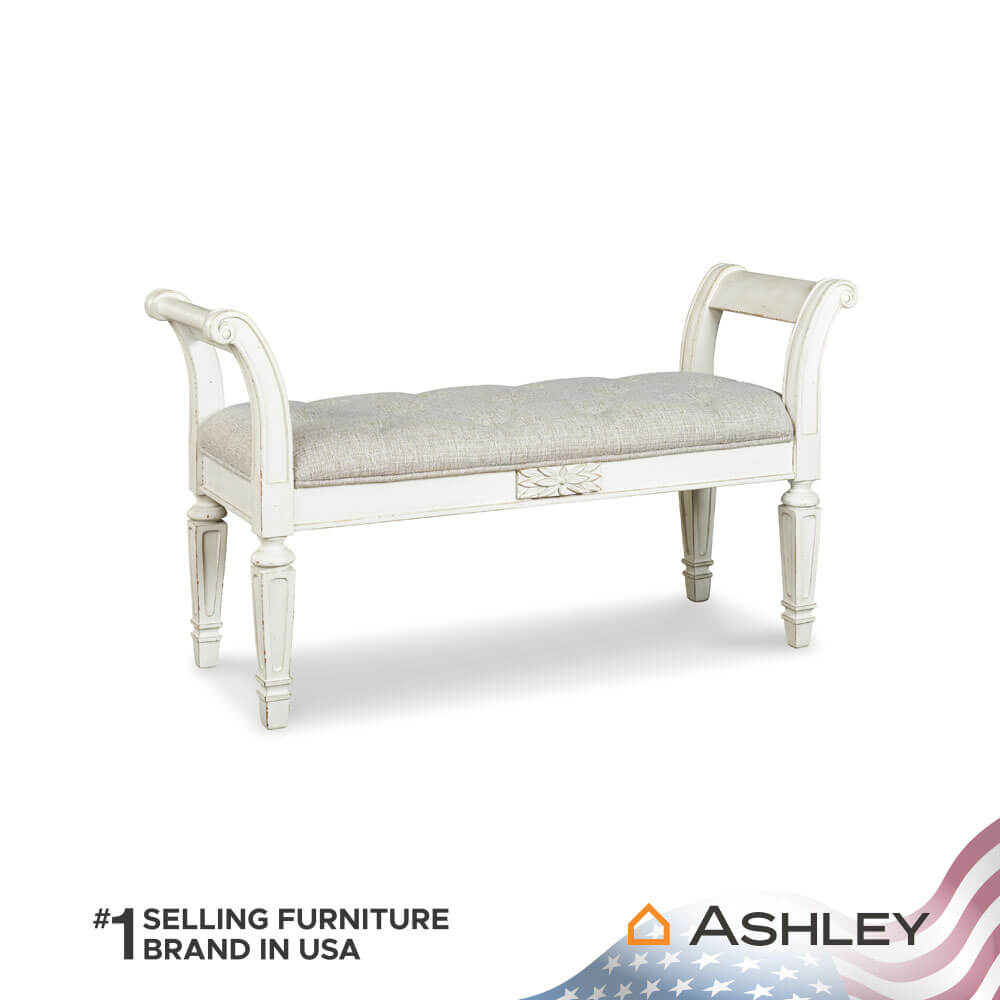 ม้านั่ง ASHLEY FURNITURE HOMESTORE รุ่น REALYN/116 สีขาววินเทจ_0