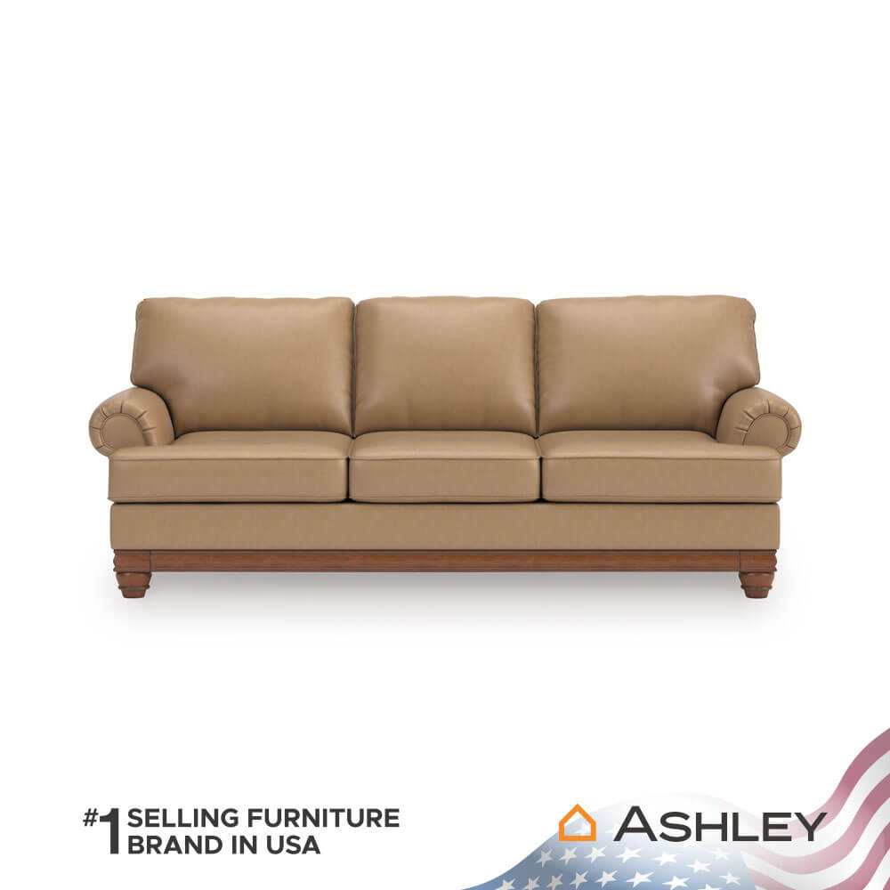 โซฟา 3 ที่นั่ง ASHLEY FURNITURE HOMESTORE รุ่น STOUGHTON-O/3 สีโซฟาสีน้ำตาล/ขาโซฟาสีน้ำตาล