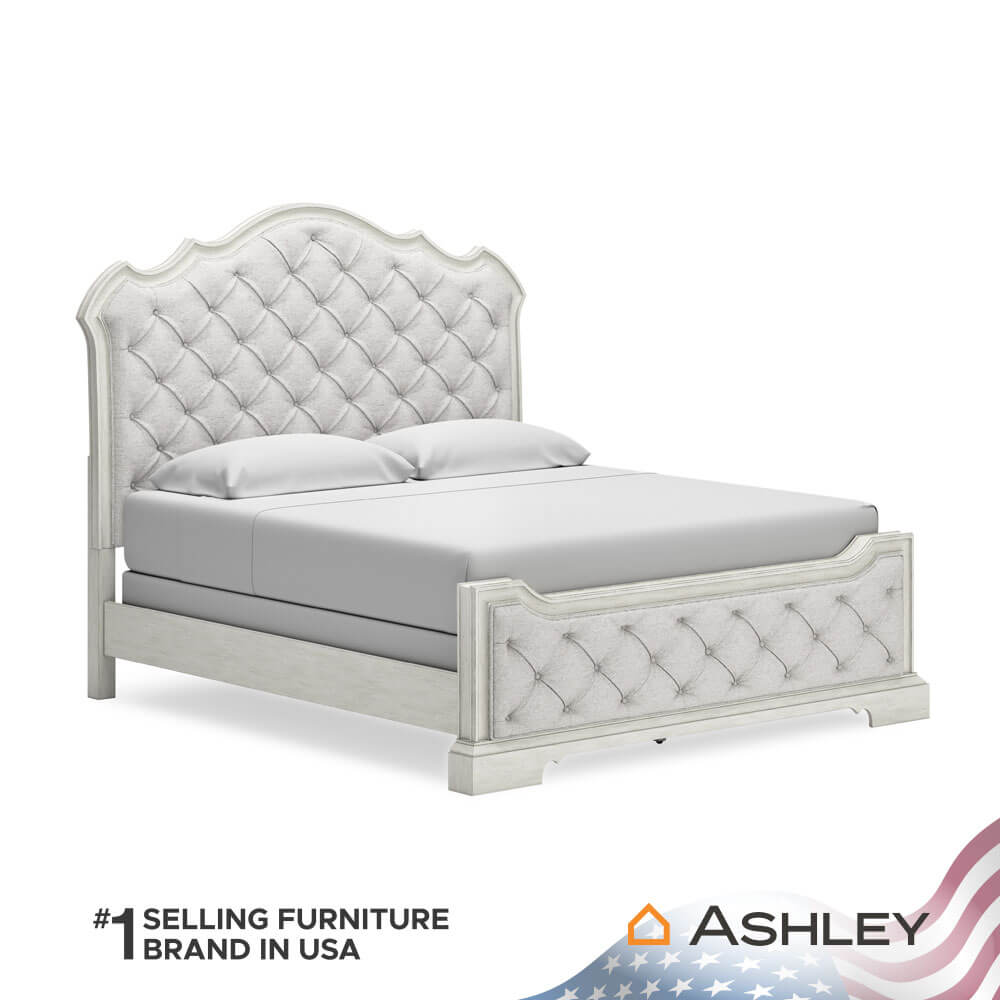 เตียงนอนขนาด 6 ฟุต ASHLEY FURNITURE HOMESTORE รุ่น ARLENDYNE/180 สีขาววินเทจ