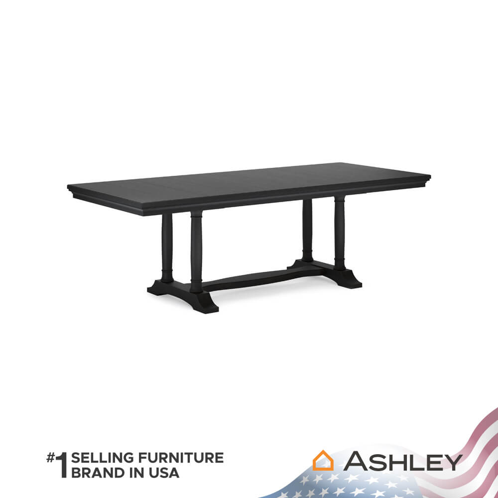 โต๊ะอาหาร ปรับขนาดได้ ASHLEY FURNITURE HOMESTORE รุ่น WELLTERN/192-235 สีดำ