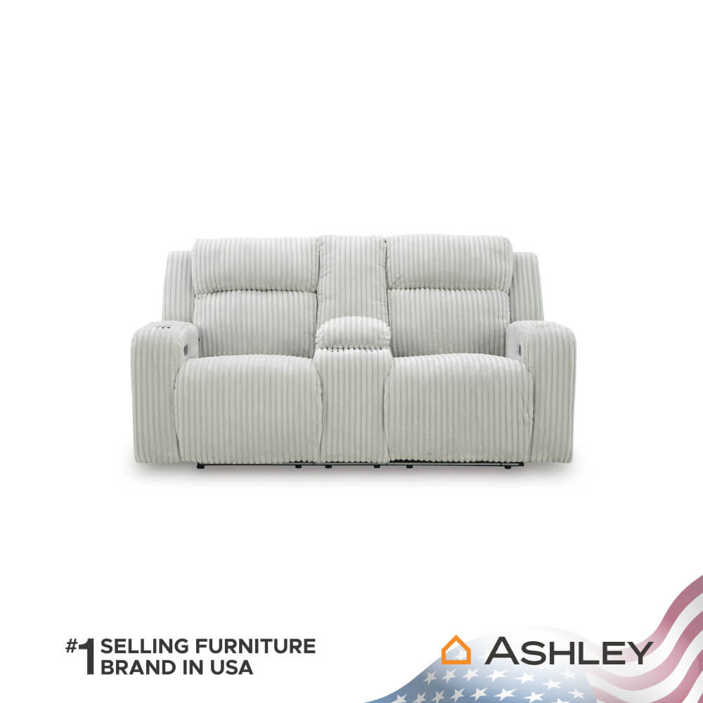 โซฟาปรับเอนไฟฟ้า 2 ที่นั่งพร้อมที่วางแขน ASHLEY FURNITURE HOMESTORE รุ่น TWINBROOKE/2RRM สีเทาอ่อน