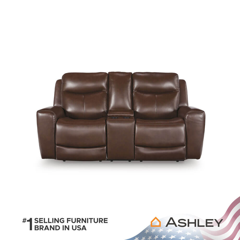 โซฟาปรับเอนนอนไฟฟ้า 2 ที่นั่งพร้อมที่วางแขน ASHLEY FURNITURE HOMESTORE  รุ่น MOMENTUM MOVES/2RRM สีน้ำตาลเข้ม