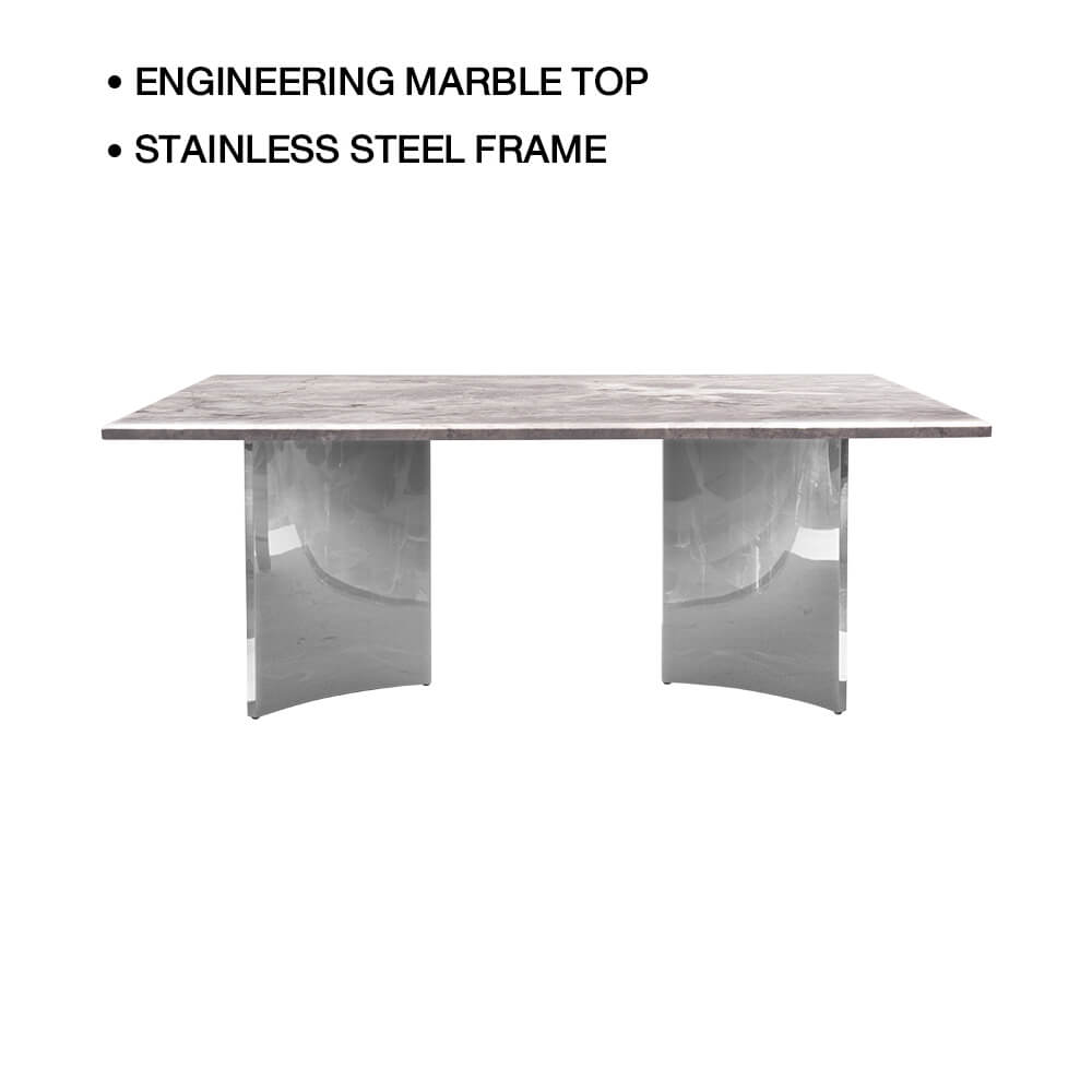 โต๊ะอาหาร CHIC REPUBLIC รุ่น AEOLUS-CH/200 MARBLE สีเทาอ่อน