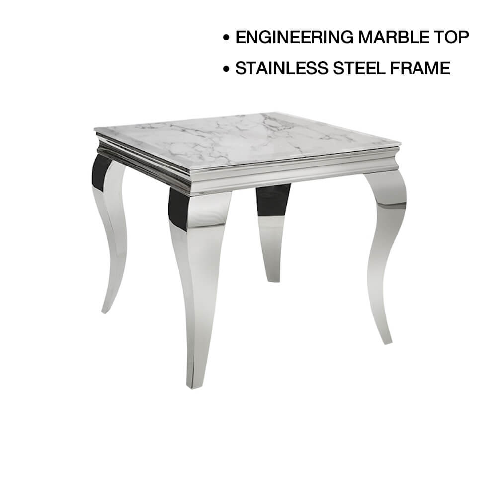 โต๊ะข้าง CHIC REPUBLIC รุ่น SANTIAGO-CH/60 MARBLE สีขาว