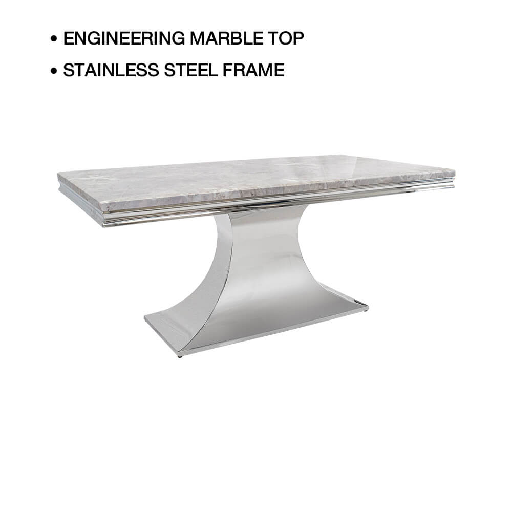 โต๊ะอาหาร CHIC REPUBLIC รุ่น HERNANDEZ-CH/180 MARBLE สีเทาอ่อน