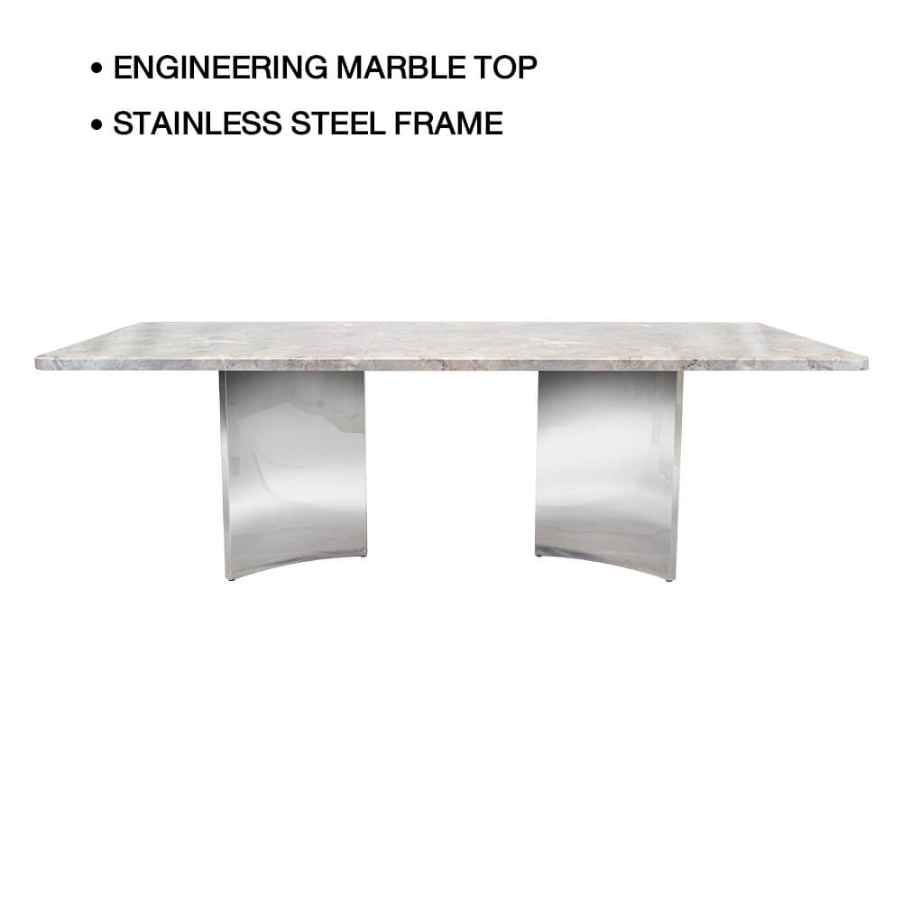 โต๊ะอาหาร CHIC REPUBLIC รุ่น AEOLUS-CH/240 MARBLE สีเทาอ่อน_1