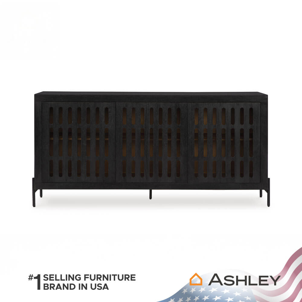 ตู้เตี้ยบานเปิด ASHLEY FURNITURE HOMESTORE รุ่น VALLISBURG/162 สีดำ