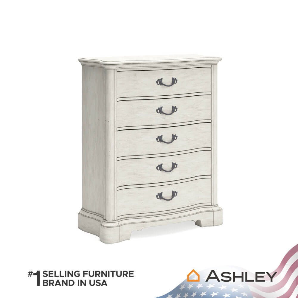 ตู้ลิ้นชัก 5 ลิ้นชัก ASHLEY FURNITURE HOMESTORE รุ่น ARLENDYNE/109 สีขาววินเทจ