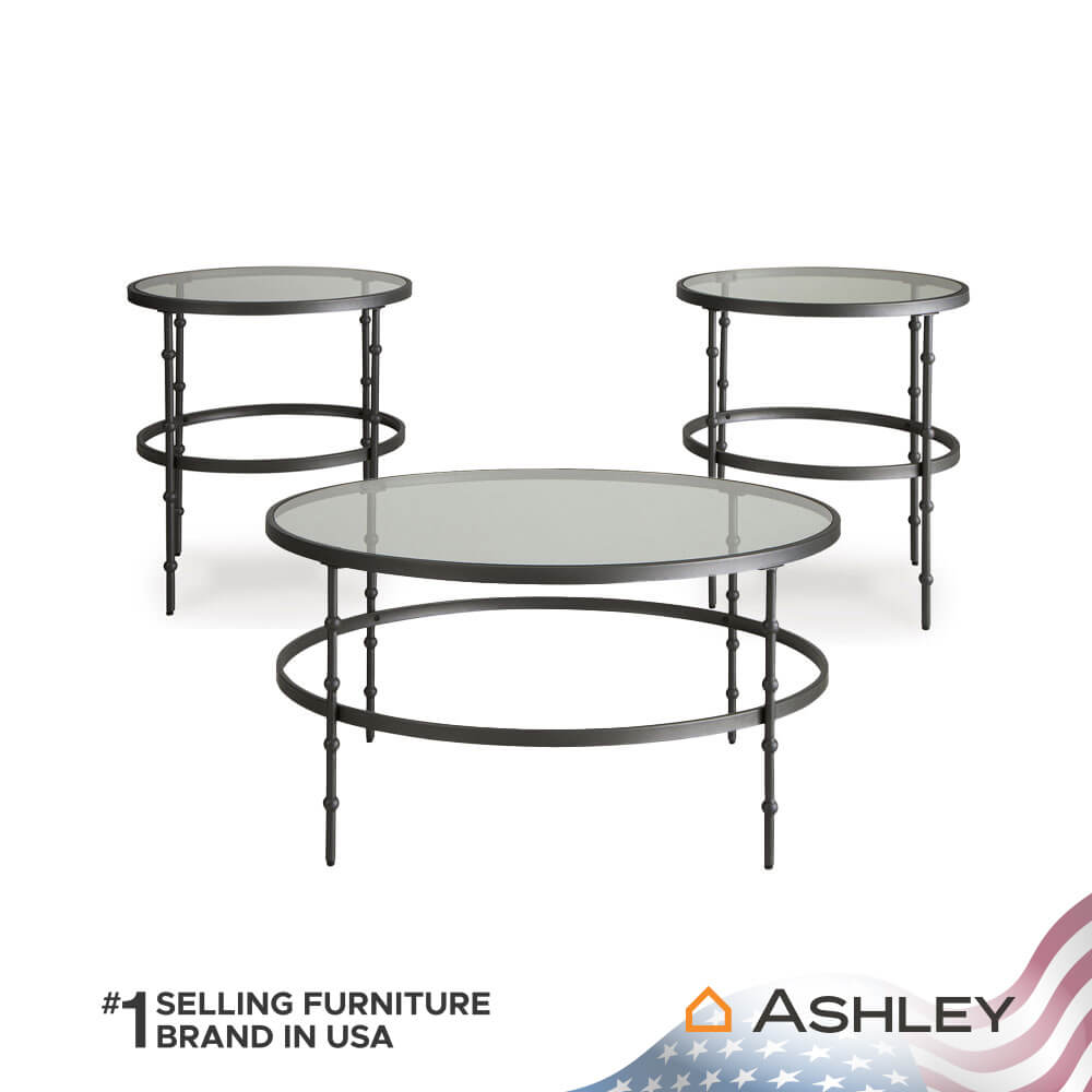 ชุดโต๊ะข้าง ASHLEY FURNITURE HOMESTORE รุ่น KELLYCO/3 สีเทาเข้ม_1