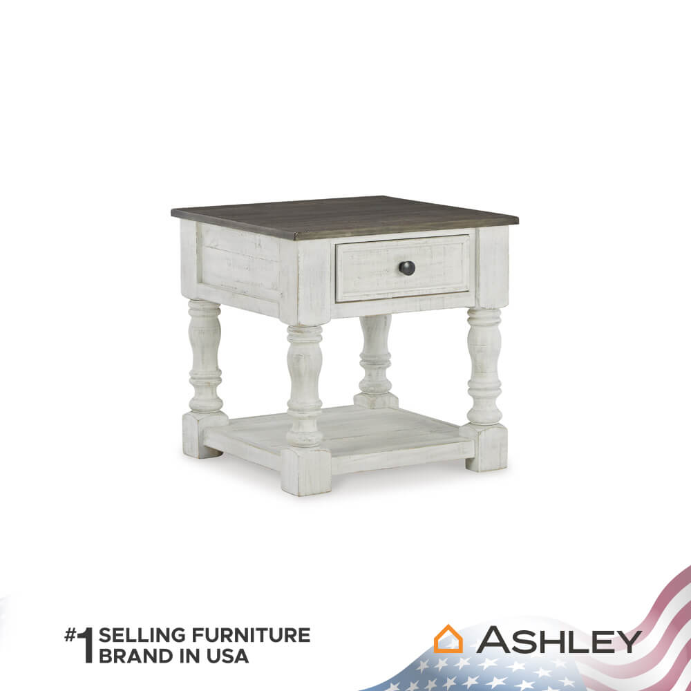 โต๊ะข้าง ASHLEY FURNITURE HOMESTORE รุ่น HAVALANCE/63 สีขาววินเทจ