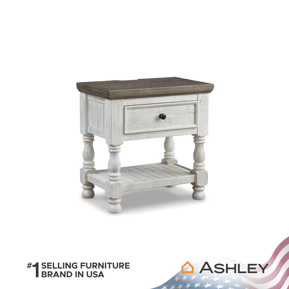 โต๊ะข้างเตียง ASHLEY FURNITURE HOMESTORE รุ่น HAVALANCE สีขาววินเทจ_1