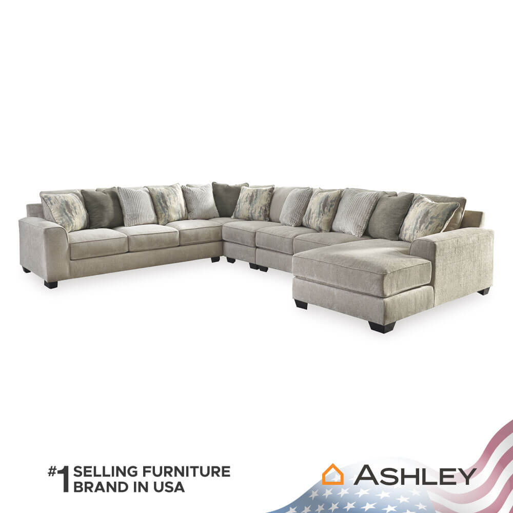 โซฟาตัว L ด้านขวา ASHLEY FURNITURE HOMESTORE รุ่น ARDSLEY/R สีน้ำตาลอ่อน