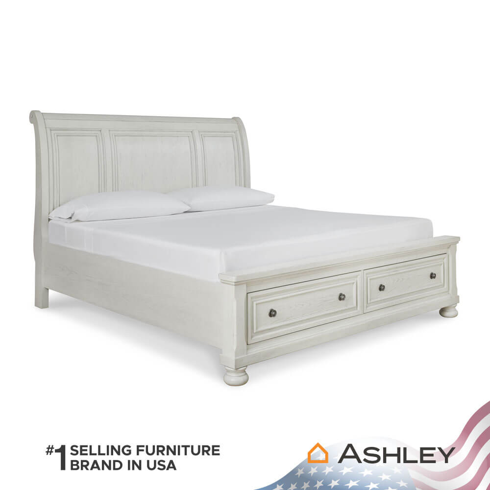 เตียงนอนขนาด 6 ฟุต ASHLEY FURNITURE HOMESTORE รุ่น ROBBINSDALE/180 สีขาววินเทจ
