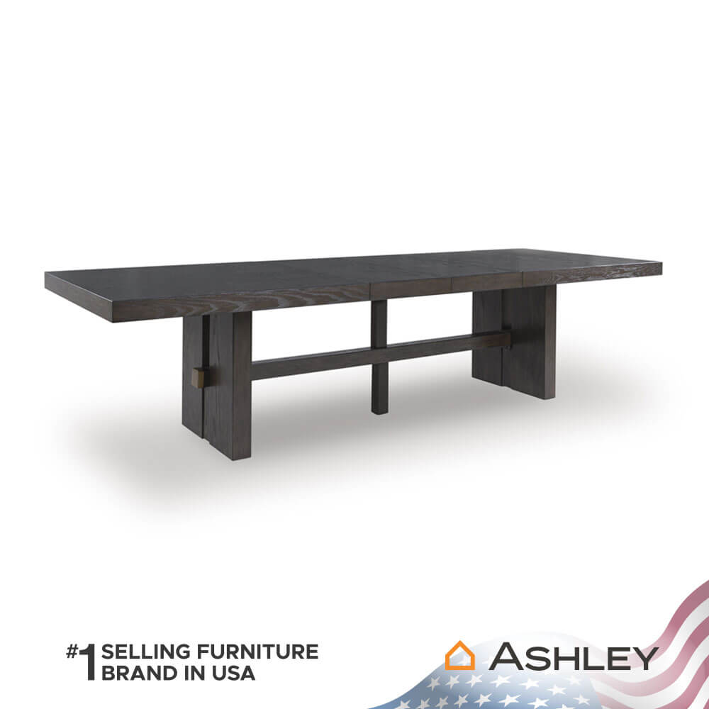 โต๊ะอาหาร ปรับขนาดได้ ASHLEY FURNITURE HOMESTORE รุ่น BURKHAUS/223-314 สีน้ำตาลเข้ม