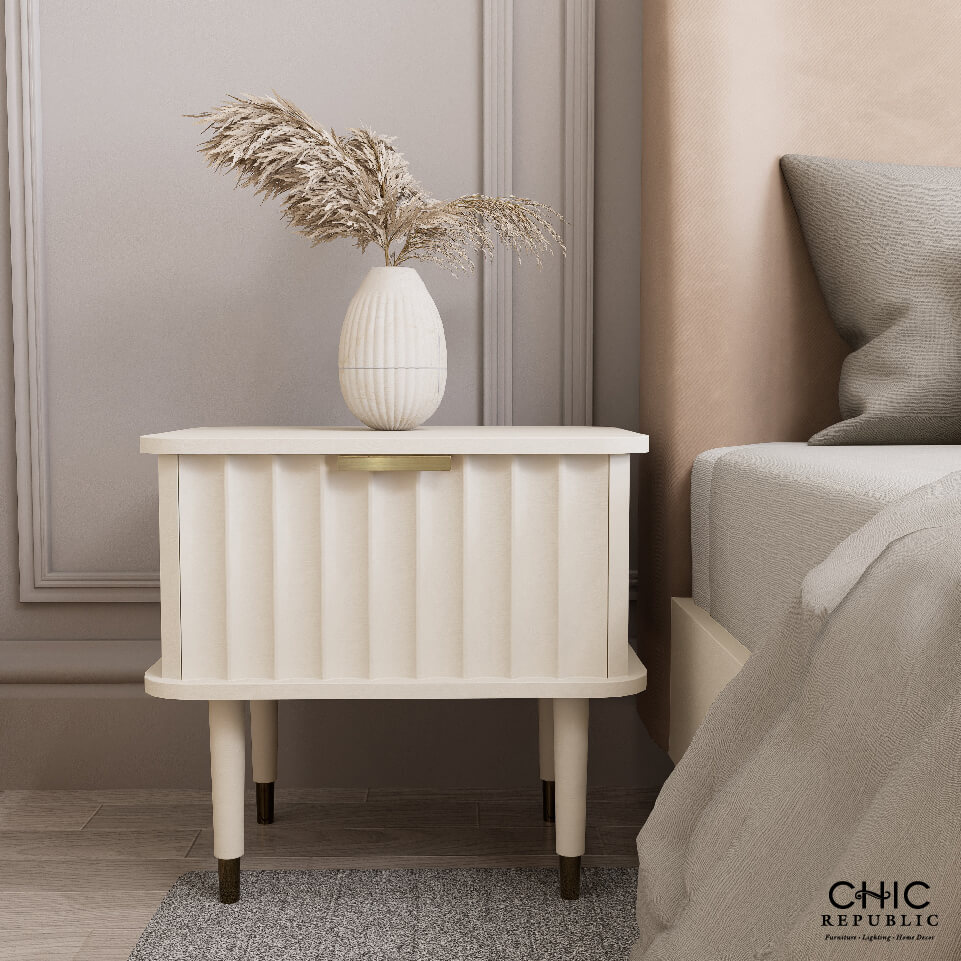 ตู้ข้างเตียง CHIC REPUBLIC รุ่น CLARA สีขาววินเทจ