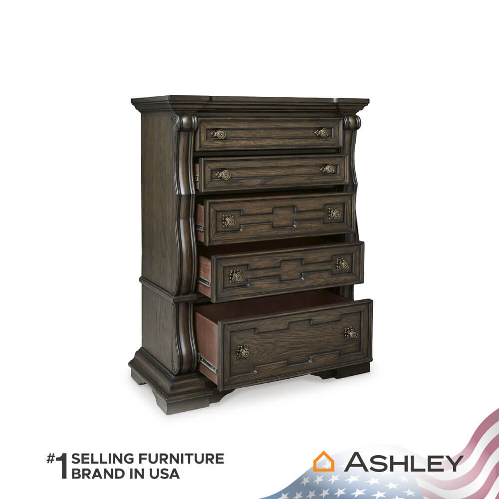 ตู้ลิ้นชัก 5 ลิ้นชัก ASHLEY FURNITURE HOMESTORE รุ่น MAYLEE/110 สีน้ำตาลเข้ม