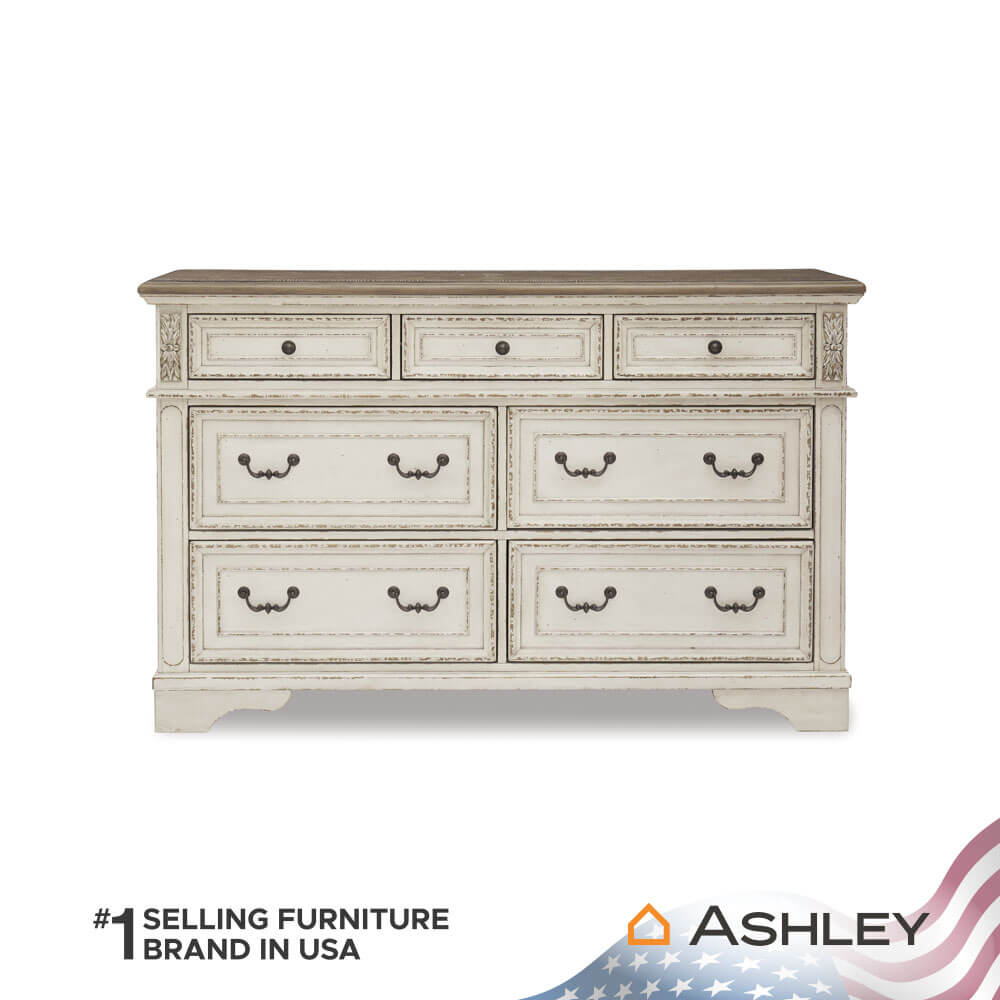 ตู้ลิ้นชัก 7 ลิ้นชัก ASHLEY FURNITURE HOMESTORE รุ่น REALYN/162 สีขาววินเทจ