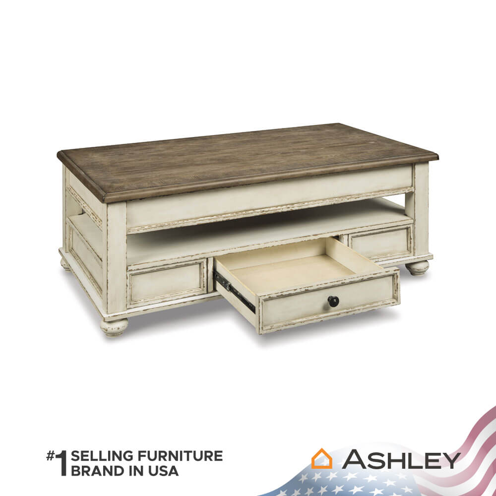 โต๊ะกลาง พร้อมลิฟท์ท็อป ASHLEY FURNITURE HOMESTORE  รุ่น REALYN/119 สีขาววินเทจ_2