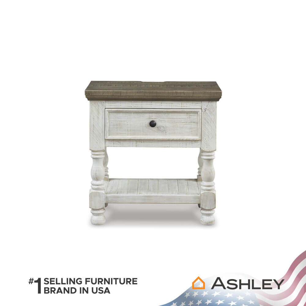 โต๊ะข้างเตียง ASHLEY FURNITURE HOMESTORE รุ่น HAVALANCE สีขาววินเทจ_2