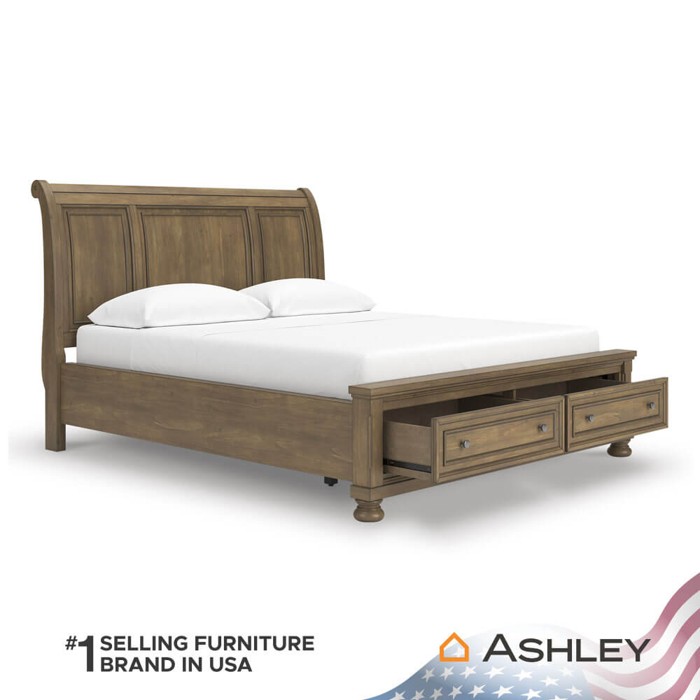 เตียง 6 ฟุต ASHLEY FURNITURE HOMESTORE รุ่น VANDENMORE/180 สีน้ำตาล