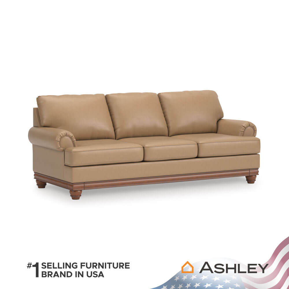 โซฟา 3 ที่นั่ง ASHLEY FURNITURE HOMESTORE รุ่น STOUGHTON-O/3 สีโซฟาสีน้ำตาล/ขาโซฟาสีน้ำตาล