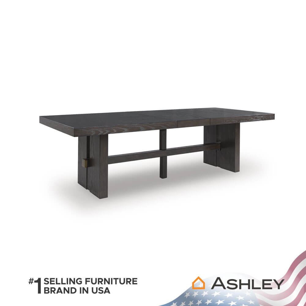 โต๊ะอาหาร ปรับขนาดได้ ASHLEY FURNITURE HOMESTORE รุ่น BURKHAUS/223-314 สีน้ำตาลเข้ม