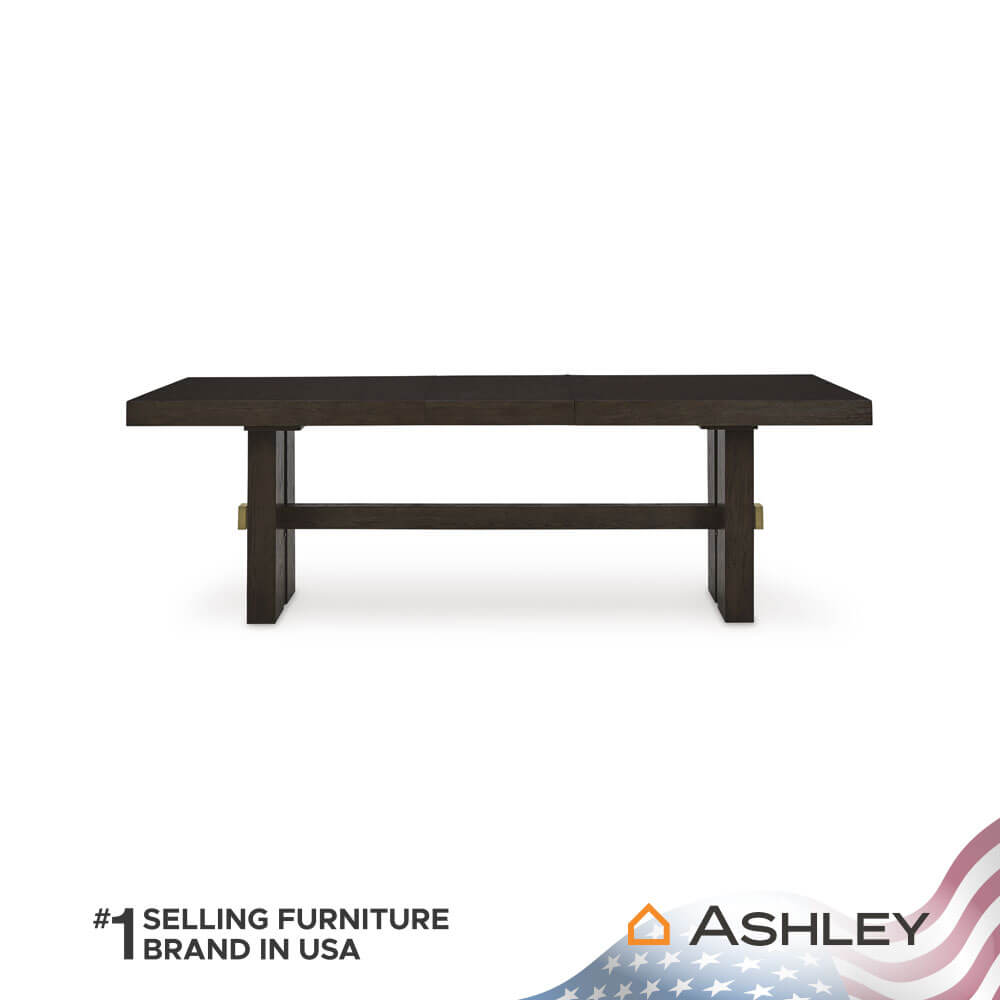 โต๊ะอาหาร ปรับขนาดได้ ASHLEY FURNITURE HOMESTORE รุ่น BURKHAUS/182-228 สีน้ำตาลเข้ม