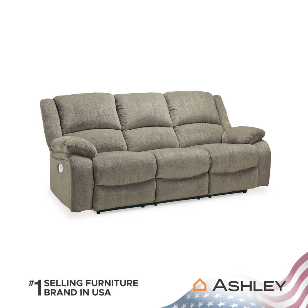 โซฟาปรับเอนนอน 3 ที่นั่ง ASHLEY FURNITURE HOMESTORE รุ่น DRAYCOLL/3RRM สีน้ำตาลอ่อน