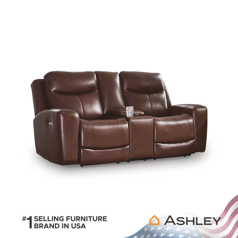 โซฟาปรับเอนนอนไฟฟ้า 2 ที่นั่งพร้อมที่วางแขน ASHLEY FURNITURE HOMESTORE  รุ่น MOMENTUM MOVES/2RRM สีน้ำตาลเข้ม