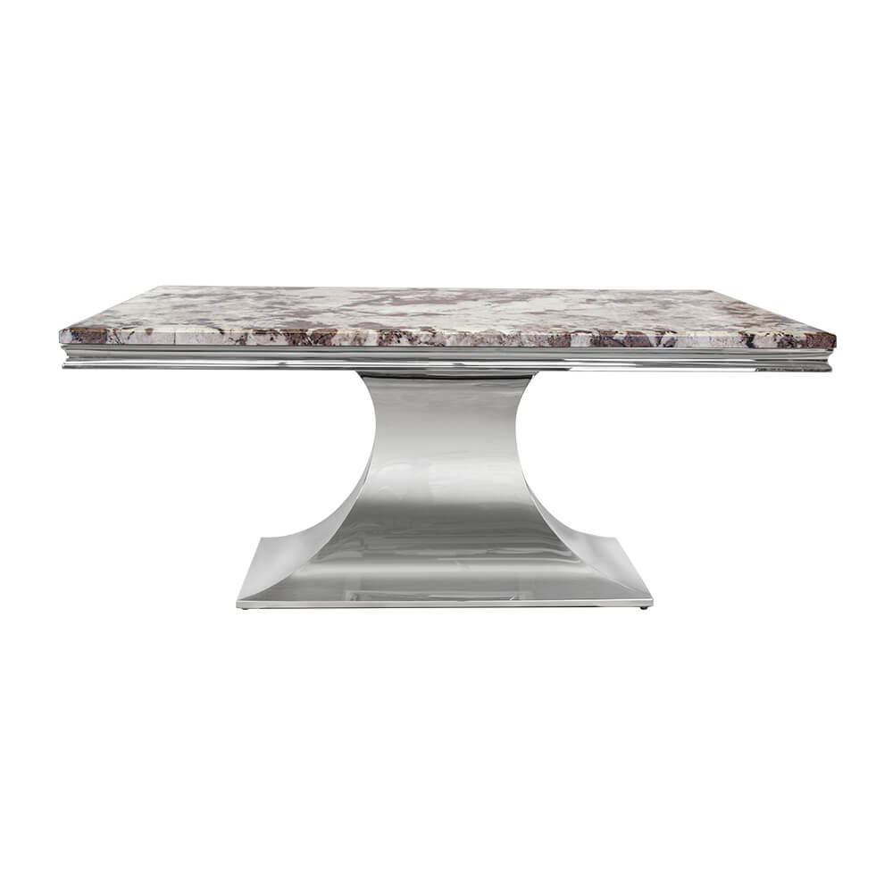โต๊ะอาหารหินอ่อนสังเคราะห์ CHIC REPUBLIC รุ่น HERNANDEZ-CH/180 MARBLE สีขาวและเทา