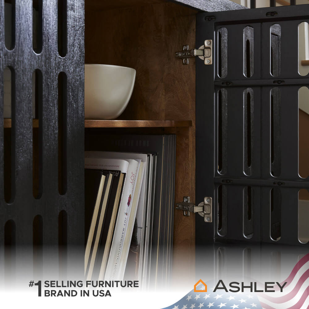ตู้เตี้ยบานเปิด ASHLEY FURNITURE HOMESTORE รุ่น VALLISBURG/162 สีดำ