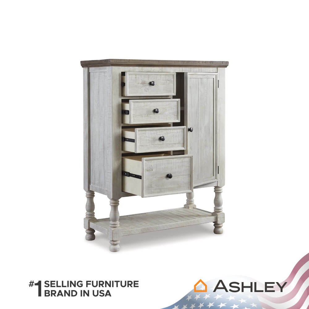 ตู้เตี้ยบานผสม ASHLEY FURNITURE HOMESTORE รุ่น HAVALANCE/113 สีขาววินเทจ