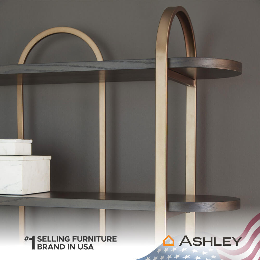 ชั้นวางของโล่ง 5 ชั้น ASHLEY FURNITURE HOMESTORE รุ่น BRENTMOUR สีทองวินเทจ