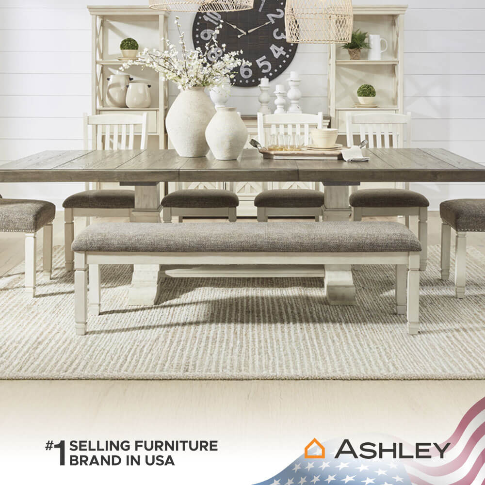 ม้านั่ง ASHLEY FURNITURE HOMESTORE รุ่น BOLANBURG/165 สีขาววินเทจ_3