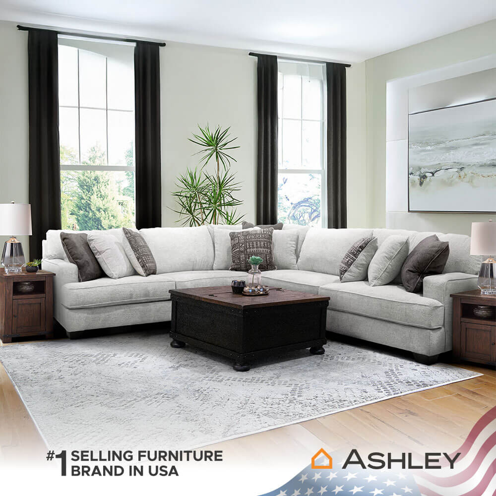 โซฟาตัว L ด้านซ้าย-ขวา ASHLEY FURNITURE HOMESTORE รุ่น RAWCLIFFE/R-L สีเทาอ่อน